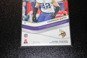 lot 159 image: 2019 Spectra Vested Veterans Harrison Smith Autograph #VV-HS 2335  Only 35 Exist