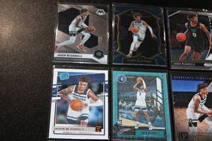 lot 169 image: Minnesota Timberwolves 2020-21 Jaden McDaniels Rookie Card Lot  9 Rookie Cards