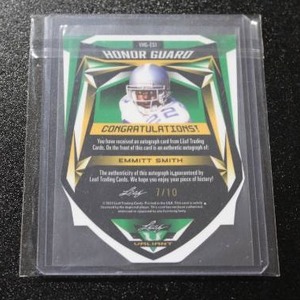 lot 11 image: 2023 Leaf Valiant Honor Guard Emmitt Smith Autograph #VHG-ES1 710  Only 10 Exist