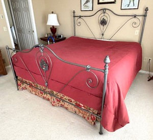 lot 3 image: Old Biscayne King Bed with Bedding Ensemble