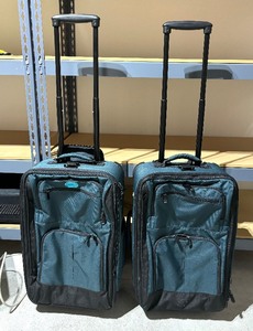 Two Rick Steve Rolling Suitcases with Attachable Tote Bags