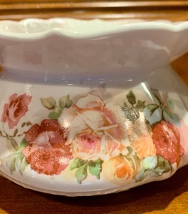 Vintage Victorian Floral Painted Porcelain Spittoon