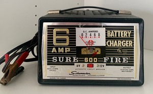 Vintage Schumacher Electromite 6 Amp Battery Charger, Model WS86 and Jumper Cables