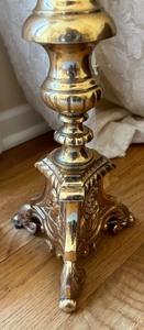 Pair of Lovely Large Brass Candle Holders