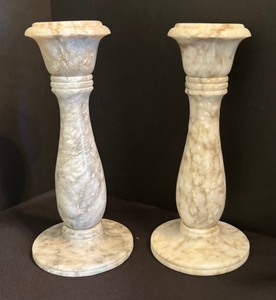 New Candles with Two Marble Candle Holders