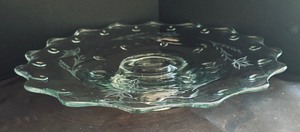 Vintage Platter, Fostoria Plates and a Bell