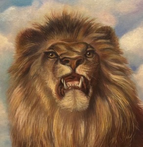 lot 19A image: Vintage Fierce Lion Original Painting by Arthur A. Lunow