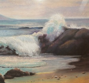 Original Painting of a Seaside Scene by Arthur A. Lunow