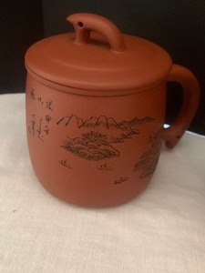 Set of Clay Yixing Zisha Tea Cups with Infuser and teapot