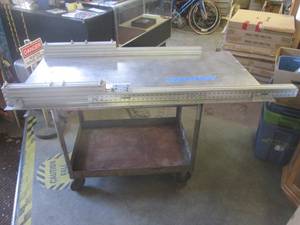 lot 3 image: (RM) Aluminum 10 Table Saw Cut Off Sled 32 x 60 (Cart Not Included)