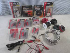 lot 7 image: (CSB) Assorted Alligator Clips, Battery Clips, Liquid Tape and Wire