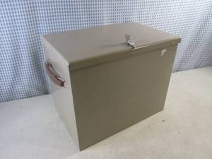 lot 40 image: (D-3) Locking File Box with Keys - Handle on One Side Is Broke