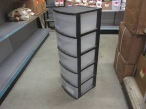 lot 55 image: (BR2) Sterilite 5-Drawer Organizer 39 12 H x 12 12 W x 14 12 D - Couple Drawers Have Cracks