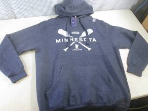 lot 97 image: (BS) Pullover Minnesota Lake Life Hoodie Size Large New with Tags