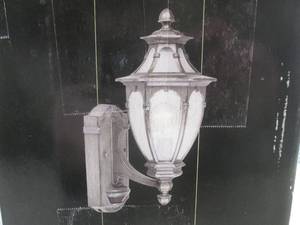 lot 109 image: (D-2) Outdoor Motion Sensing Wall Lantern Oxide Silver Finish Open Box