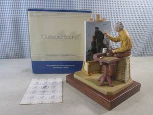 lot 117 image: (BSB) Vintage Norman Rockwell Outward Bound Figurine with Box and COA