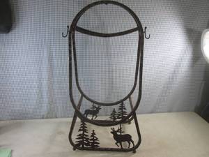 lot 129 image: (CS) Metal Decorative Fireplace Wood and Tool HolderStand
