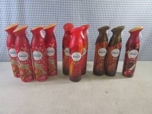 lot 147 image: (BS) 10 Cans Assorted Febreze Air Refresher in Fresh Sliced Apple, Ember, Wood and Apple Cider