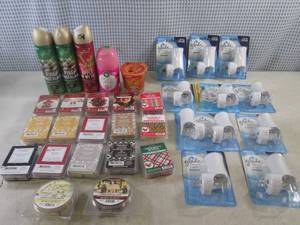 lot 157 image: (A-2) Assortment of Spray Air Freshener, A Candle, Wax Melts and Plug-In Warmers