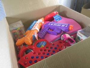 lot 163 image: (F-2) Box Full of New Kids Small Toys