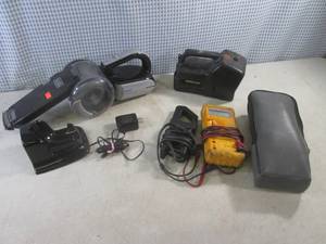 lot 169 image: (BSB) Fluke 23 Series II Multimeter, Black & Decker Pivot 20V Max Hand Vac and Energizer Halogen Flashlight