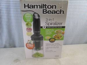 lot 182 image: (EW5) Hamilton Beach 3-In-1 Spiralizer 2-Speed Electric Slicer