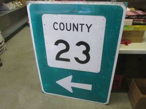 lot 201 image: (BR1) Retired County Road 23 Road Sign 36 x 48
