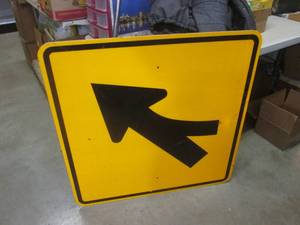 lot 203 image: (BR1) Retired Merging Traffic Road Sign 36 x 36
