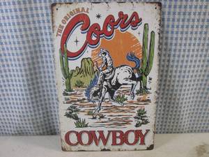 lot 206 image: (FS) The Original Coors Cowboy Tin Sign 7 34 x 11 34
