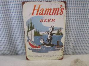 lot 210 image: (FS) Hamms Beer Tin Sign 7 34 x 11 34
