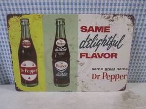 lot 211 image: (FS) Dr Pepper Tin Sign 7 34 x 11 34