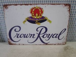lot 212 image: (FS) Crown Royal Tin Sign 7 34 x 11 34