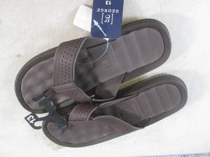 lot 235 image: (H-1) NEW Pair George Mens Size 13 Flip-Flop Sandals