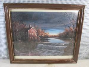 lot 254 image: (D-1) Framed Signed Terry Redlin Autumn Afternoon Print 22 58 x 18 58