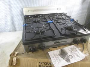 lot 266 image: (D-4) Koblenz 4-Burner Countertop Gas Stove - Open Box