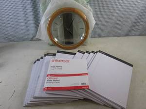 lot 294 image: (A-2) 11 Heirloom Wall Clock and 12 Letter Size Writing Pads