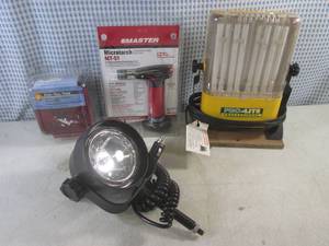 lot 295 image: (A-3) Micro Torch, Fluorescent Work Light, StopTailTurn Light and 12V Spot Light