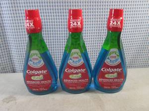 lot 303 image: (A-3) 3 Bottles Colgate Total Advanced Health Fresh Mint Mouthwash 27oz Past Date