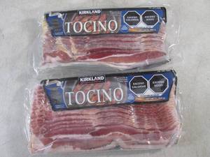 lot 339 image: (FRZ) 2 Pounds Frozen Bacon Kirkland Signature Original  2 - 1 Pound Packs Past Date
