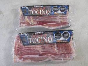 lot 341 image: (FRZ) 2 Pounds Frozen Bacon Kirkland Signature Original  2 - 1 Pound Packs Past Date