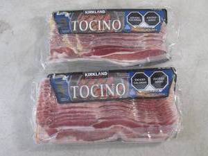 lot 342 image: (FRZ) 2 Pounds Frozen Bacon Kirkland Signature Original  2 - 1 Pound Packs Past Date