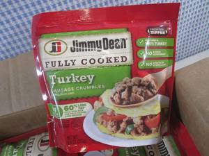lot 343 image: (FRZ) Case 6 Bags Frozen Jimmy Dean Fully Cooked Turkey Sausage Crumbles 9.6oz Bags Past Date