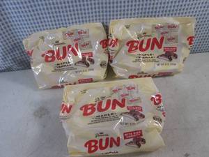 lot 348 image: (B-1) 3 Bags Bite Size Bun Maple Vanilla Candy Best by Feb 2024
