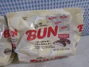 lot 349 image: (B-1) 3 Bags Bite Size Bun Maple Vanilla Candy Best by Feb 2024