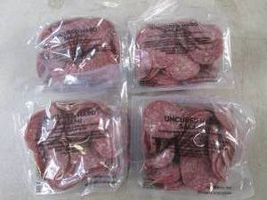lot 355 image: (B-3) 2 Pounds of Uncured Hard Salami Slices  4- 12 Pound Packs No Need To Refrigerate Until Opened