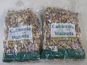 lot 359 image: (B-3) 2 Pounds California Shelled Walnuts  2 - 1 Pound Bags Best by Aug 2024