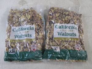 lot 360 image: (B-3) 2 Pounds California Shelled Walnuts  2 - 1 Pound Bags Best by Aug 2024