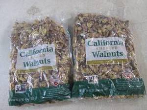 lot 361 image: (B-3) 2 Pounds California Shelled Walnuts  2 - 1 Pound Bags Best by Aug 2024