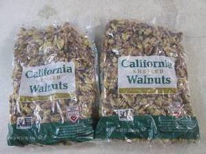 lot 364 image: (B-3) 2 Pounds California Shelled Walnuts  2 - 1 Pound Bags Best by Aug 2024