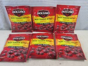 lot 369 image: (B-1) 6 Bags Jack Links Teriyaki Beef Tender Bites Past Date